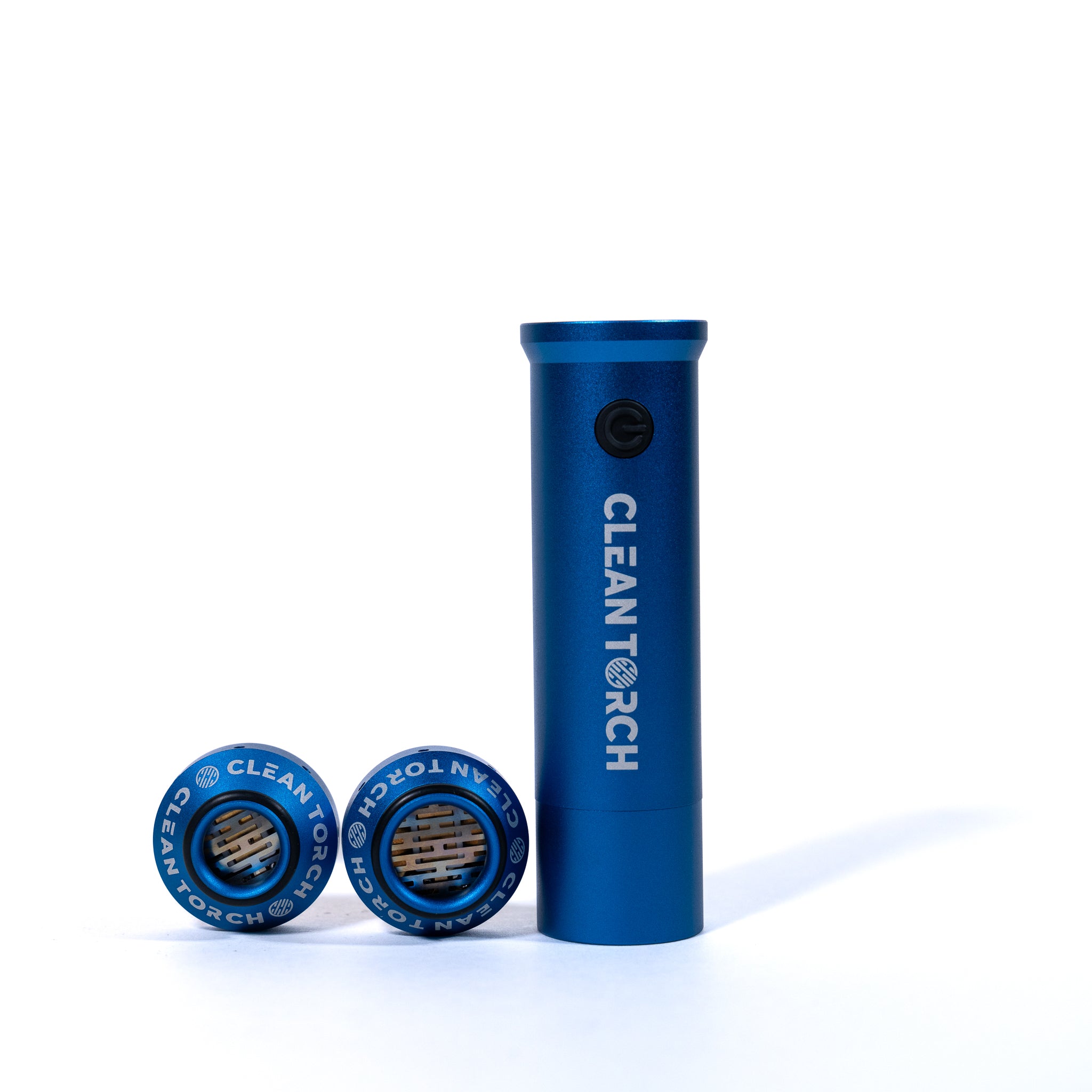 Blue 'CLEAN TORCH' product on a white background